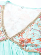 Plus Size Printed Zari Empire Kurti with Sharara-AP-AHTUSH-COMBO-571